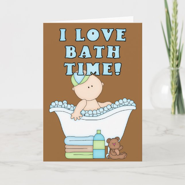 J'aime le bébé de temps de Bath dans la carte de v (Devant)