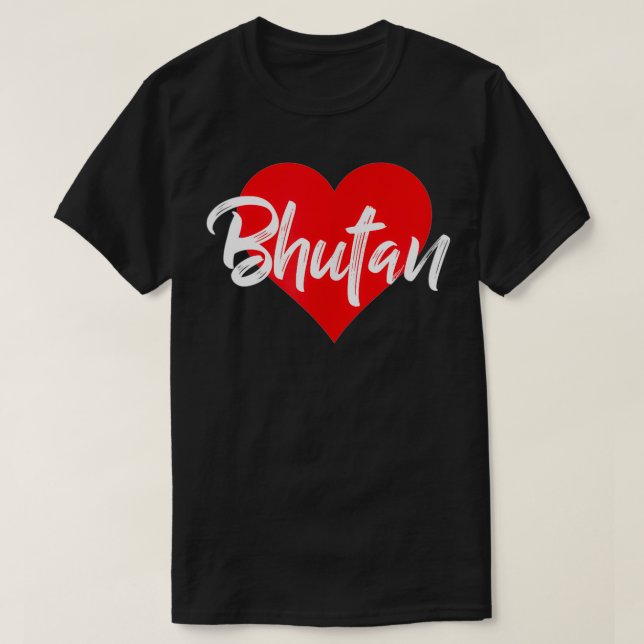 J'Aime Le Bhoutan Tshirt Un Don D'Amour Bhoutanais (Design devant)
