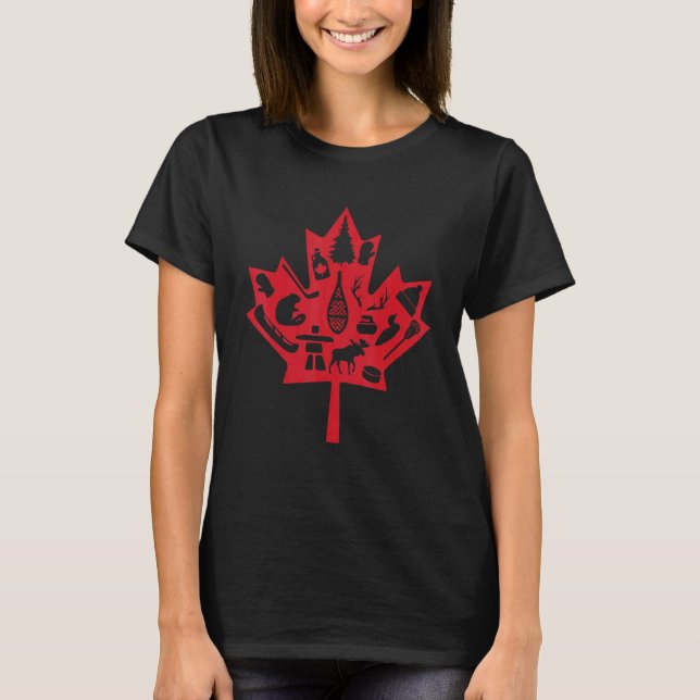 J'aime le Canada Sweat à capuche feuille d'érable  (Devant)