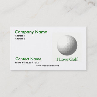 J'aime le carte de visite de golf