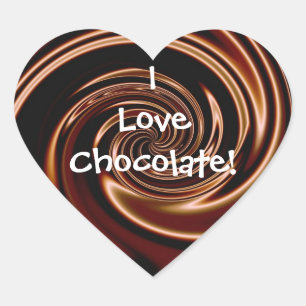 J'Aime Le Chocolat ! Stickers cœurs