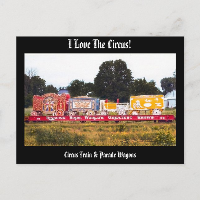 J'Aime Le Cirque ! Carte postale Circus Train (Devant)