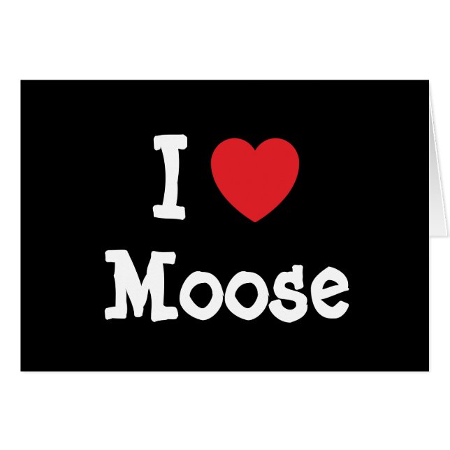 J'aime le coeur de Moose personnalisé (Devant horizontal)