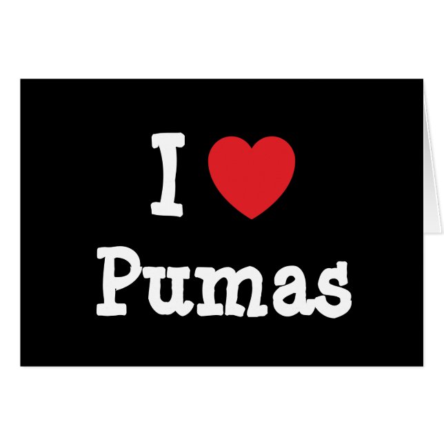 J'aime le coeur de Pumas personnalisé (Devant horizontal)