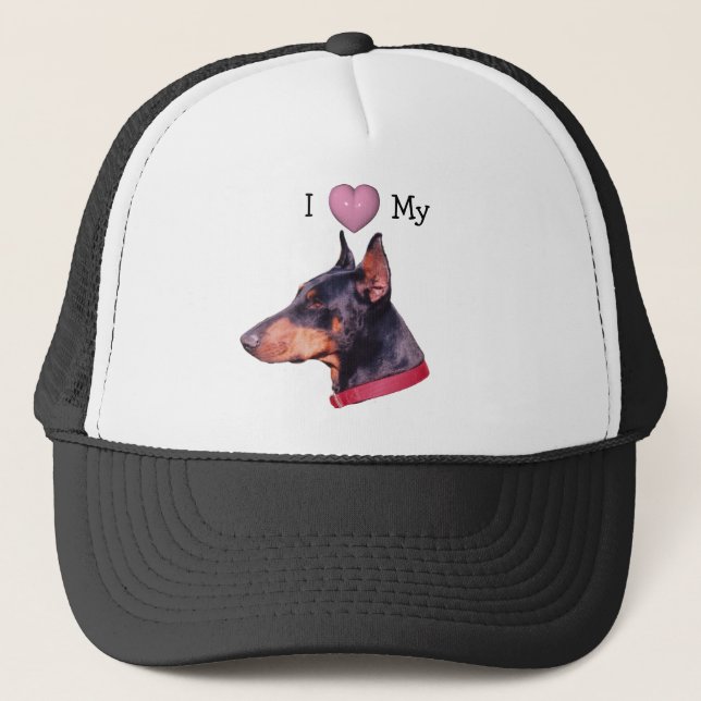 J'aime le coeur mon casquette de Pinscher de (Devant)
