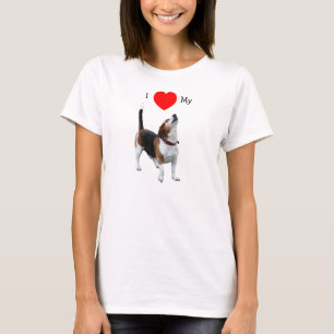 J'aime le coeur mon T-shirt de chien de beagle