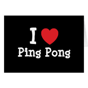 J'aime le coeur Ping Pong personnalisé