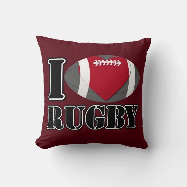 J'aime le Coussin de rugby (Recto)