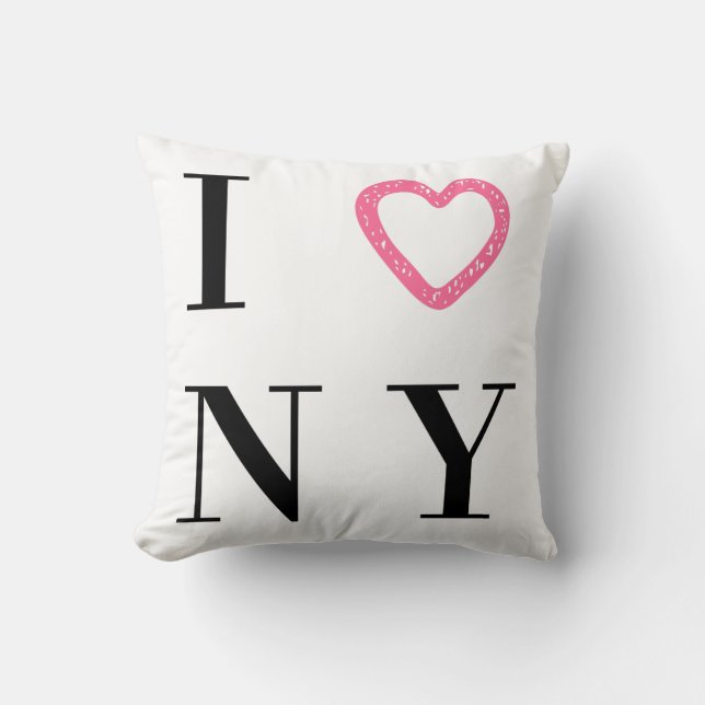 J'aime le coussin réversible de NY - noir, blanc, (Recto)