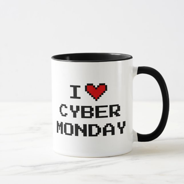 J'aime le cyber-lundi shopping de Noël tasse de ca (Droite)