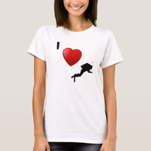 J'AIME le long T-SHIRT de PLONGÉE de douille pour