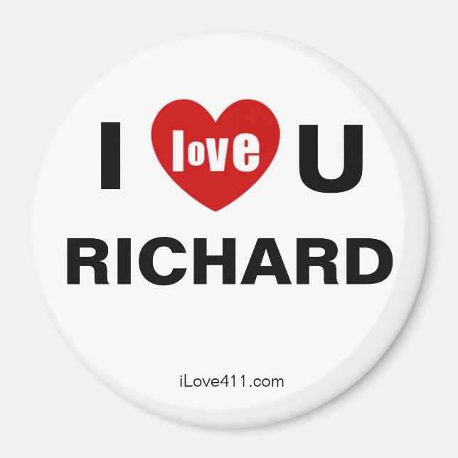 J'Aime Le Magnet Fridge RICHARD (Devant)