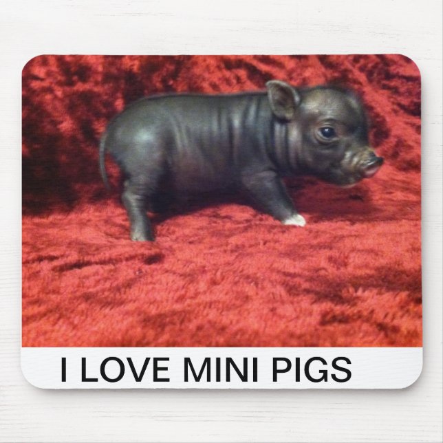 J'aime le mini tapis de souris de porcs (Devant)