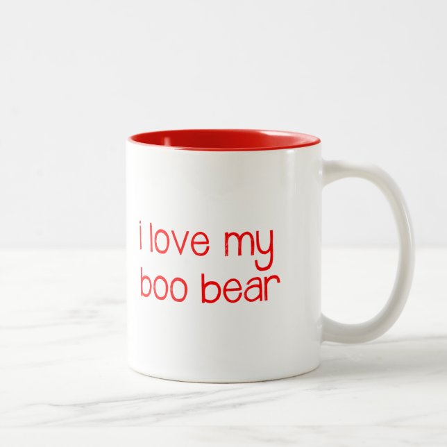j'aime le mon hue la tasse d'ours - rouge (Droit)