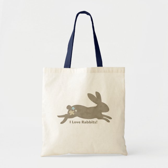 J'aime le sac fourre-tout à lapins (Devant)