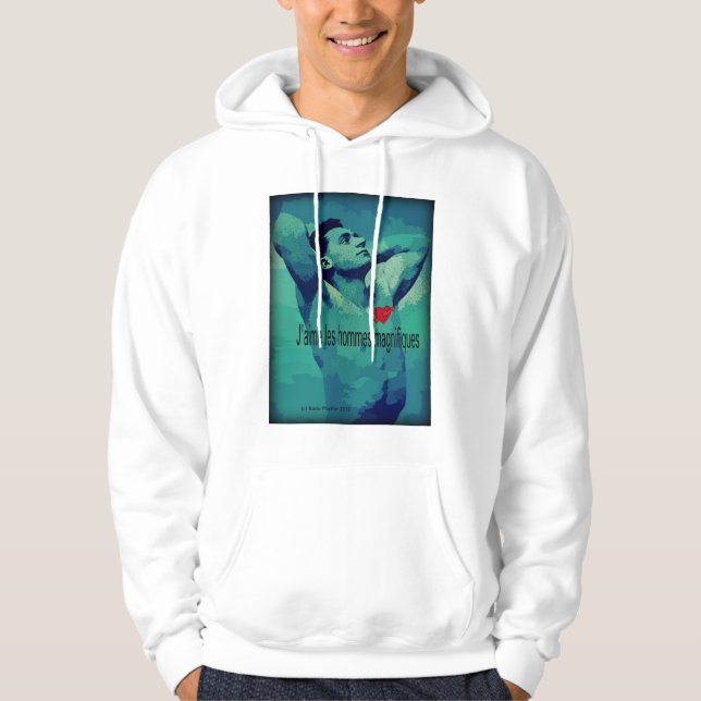 J'aime le sweat - shirt à capuche (français) (Devant)