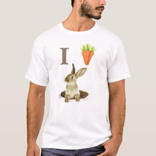 j'aime le T-shirt de coeur de carotte de lapins de