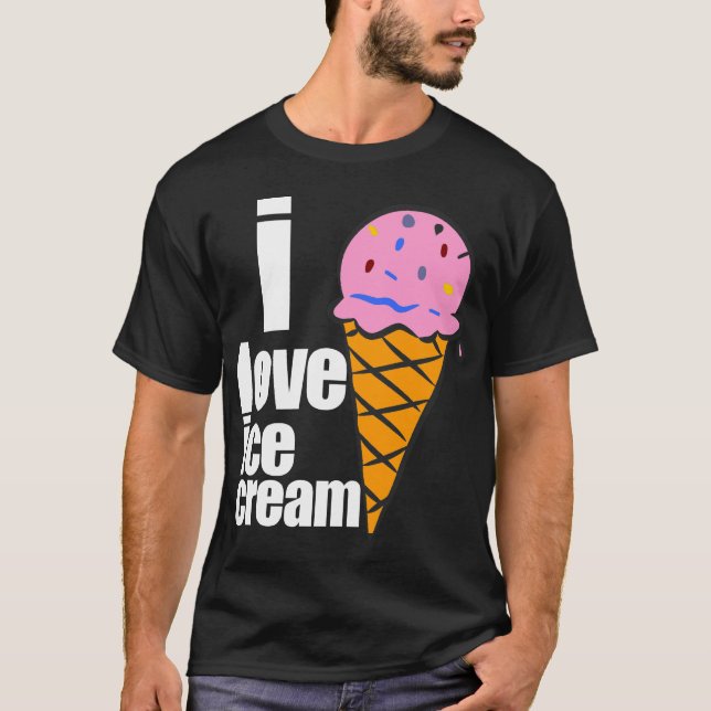 J'aime le T-shirt de crème glacée (Devant)