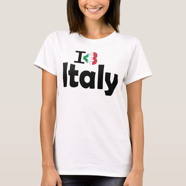 J'aime le T-shirt de drapeau de l'Italie (Devant)