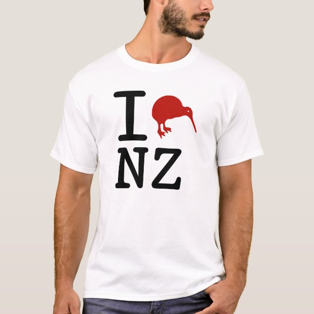 J'aime le T-shirt de kiwi de la Nouvelle Zélande (Devant)