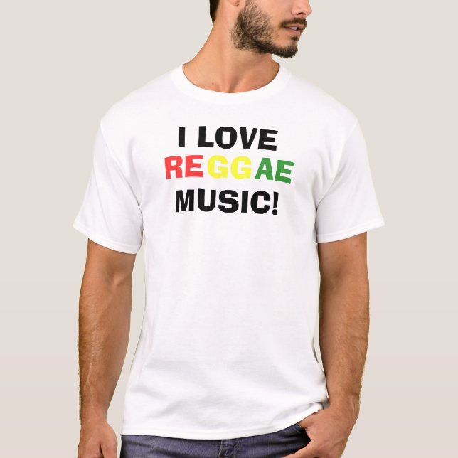 J'aime le T-shirt de musique de reggae (Devant)