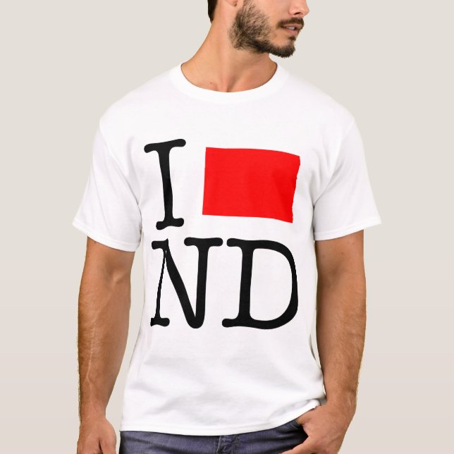 J'aime le T-shirt de ND le Dakota du Nord (Devant)