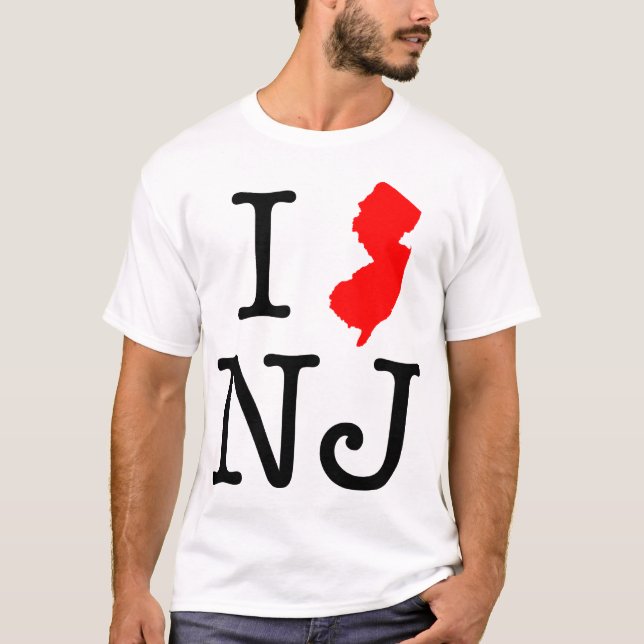 J'aime le T-shirt de New Jersey de NJ (Devant)