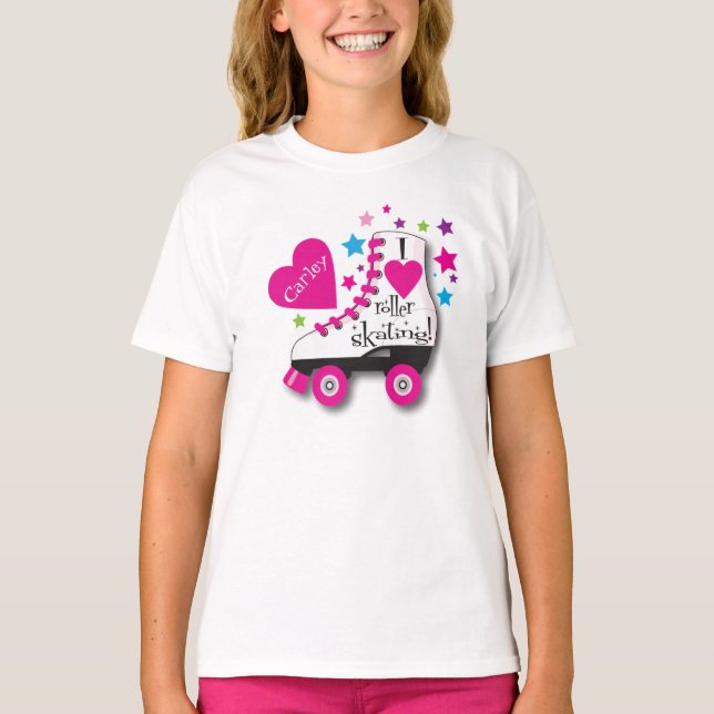 J'aime le T-shirt de patinage de rouleau (Devant)