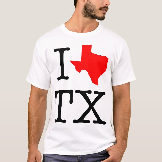 J'aime le T-shirt de TX le Texas (Devant)