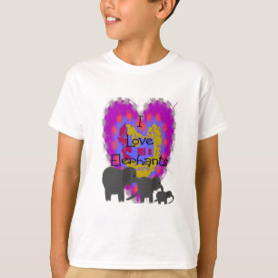 J'aime le T-shirt d'enfants d'ÉLÉPHANTS