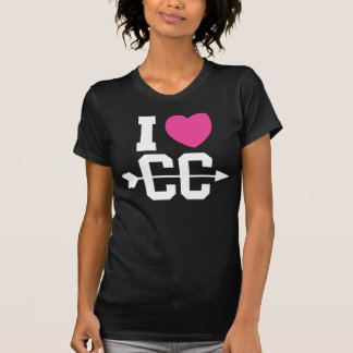 J'aime le T-shirt des femmes foncées de pays