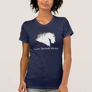 J'aime le T-shirt espagnol d'obscurité de dames d