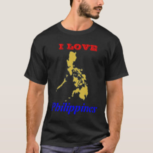 J'aime le T-shirt foncé de base de Philippines