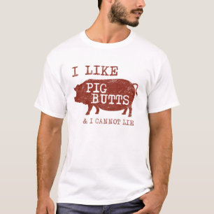 J'aime le T-shirt Pig Butts (Distressed)