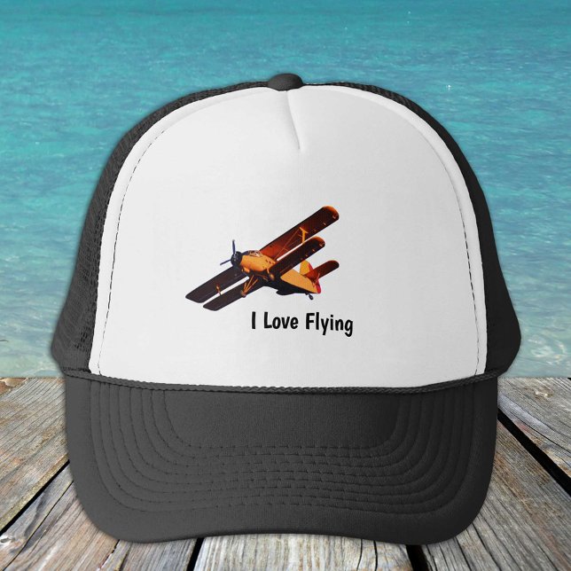 J'aime le vol et l'avion Vintage / casquette de ba (Créateur téléchargé)