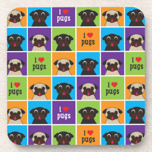 J'aime l'ensemble de dessous de verre de carrés d