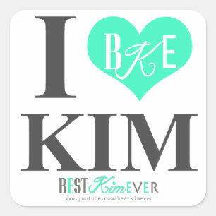 J'aime les autocollants Kim (une feuille de 20 cm 