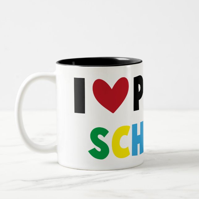 J'aime les écoles publiques Education Student Mug (Gauche)