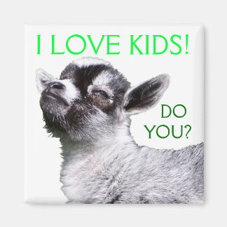 J'AIME LES ENFANTS, ES-TU ? Magnet Carré de chèvre