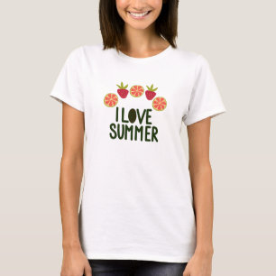 J'Aime Les Femmes Été Mignonnes T-Shirts Aux Fruit