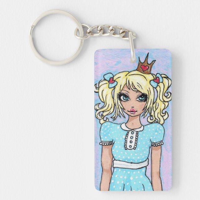 "J'aime les lapins pelucheux ! "Porte - clé (Devant)