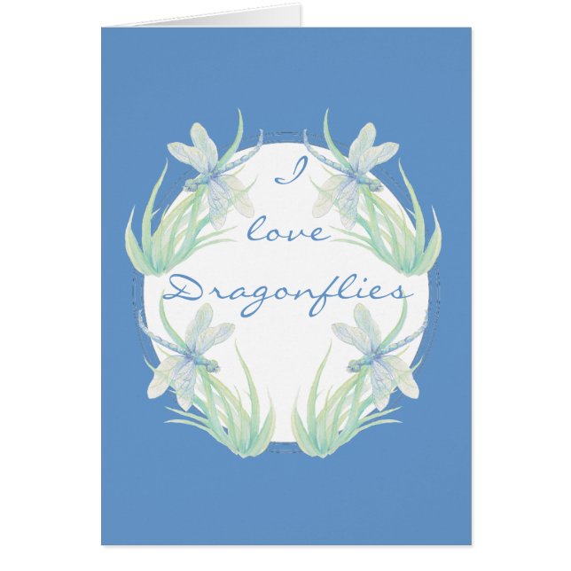 J'aime les libellules en bleu et vert (Devant)