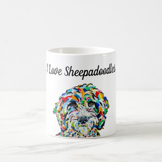J'Aime Les Sheepadoodles 11 oz. Mug (Centre)