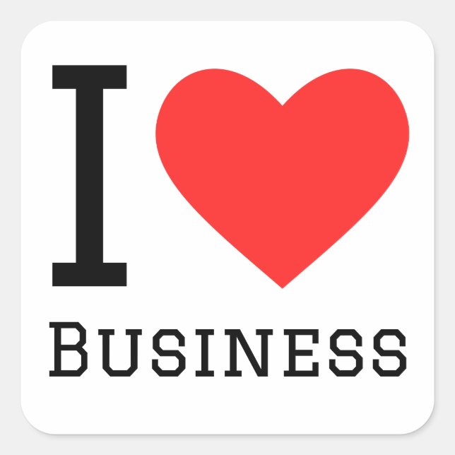J'aime les Stickers carrés d'entreprise (Devant)