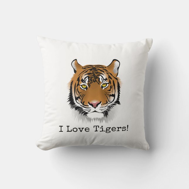 J'Aime Les Tigres ! Beau Oreiller (Recto)