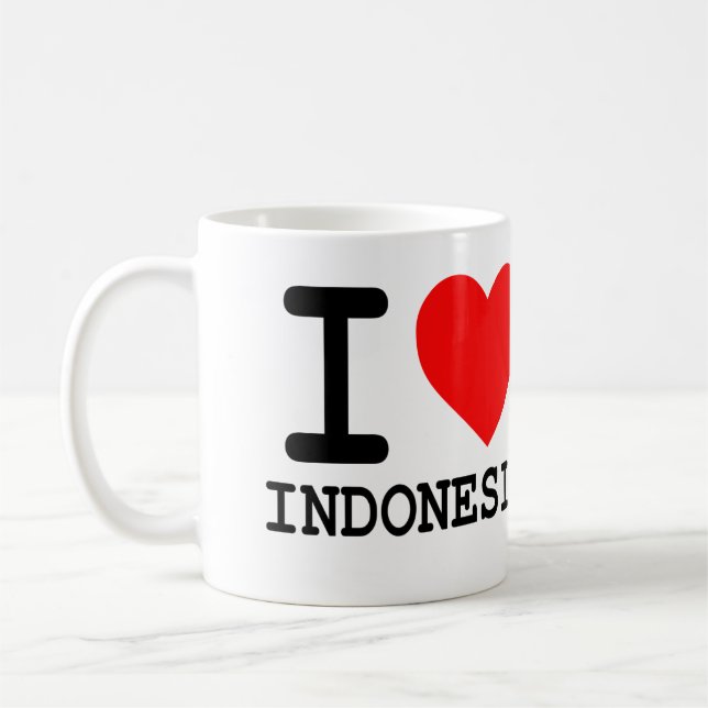 J'aime l'Indonésie - tasse de café (Gauche)
