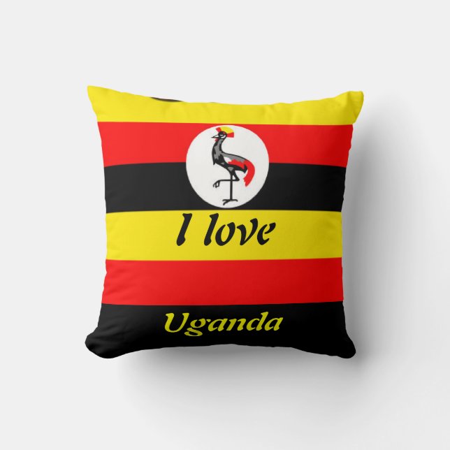 J'aime l'Ouganda coussin mojo américain (Recto)