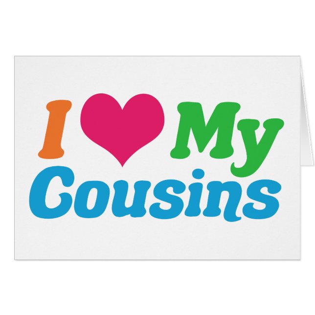 J'Aime Ma Carte Cousins (Devant horizontal)