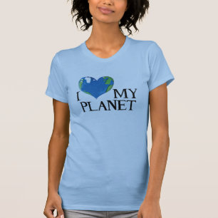 j'aime ma planète t-shirt pour dames