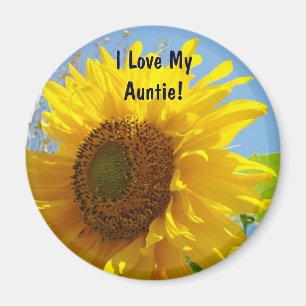 J'Aime Ma Tante ! Fleurs de soleil jaunes magnets
